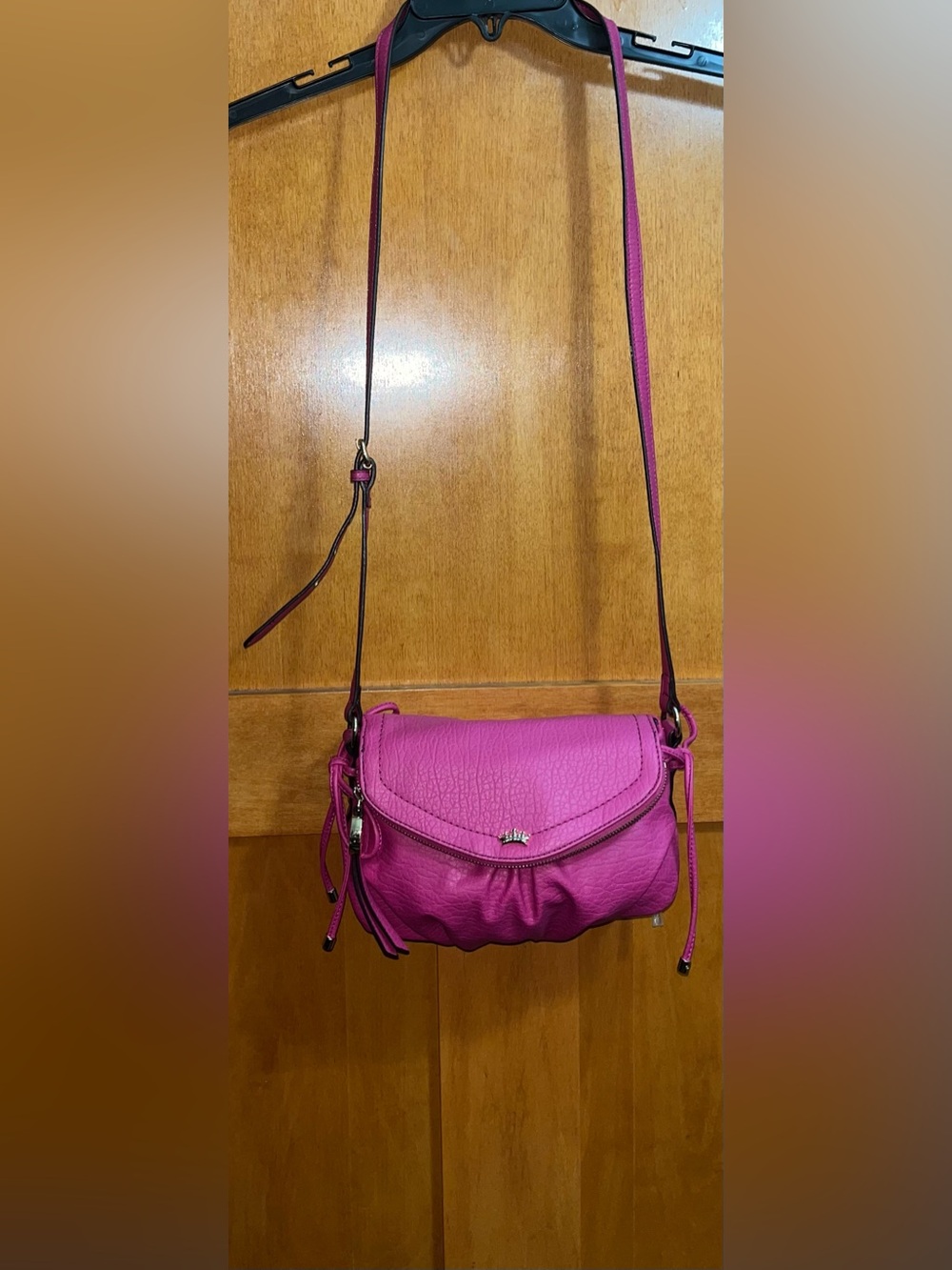 Juicy Couture Pink Crossbody Bag Vintage Y2K Barbiecore Slouchy Hobo Purse Women